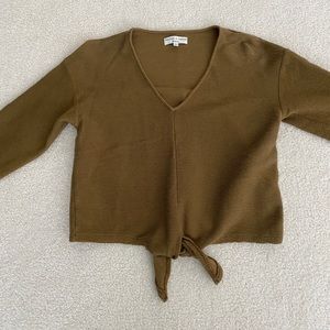 Madewell Texture&Thread Long-Sleeve Tie-Front Top